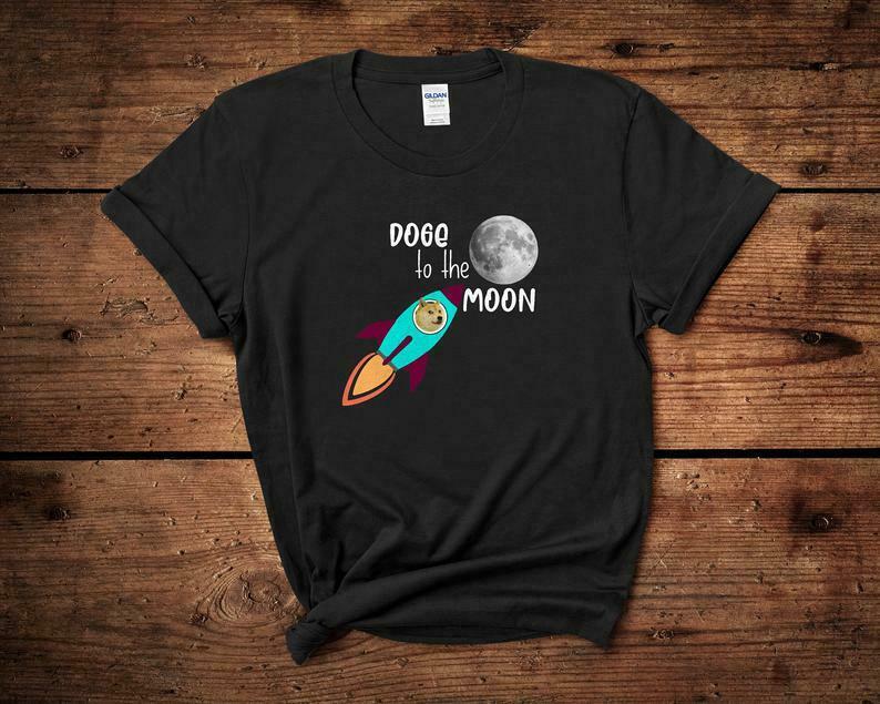 Áo Thun Tay Ngắn In Hình Doge To The Moon Đáng Yêu