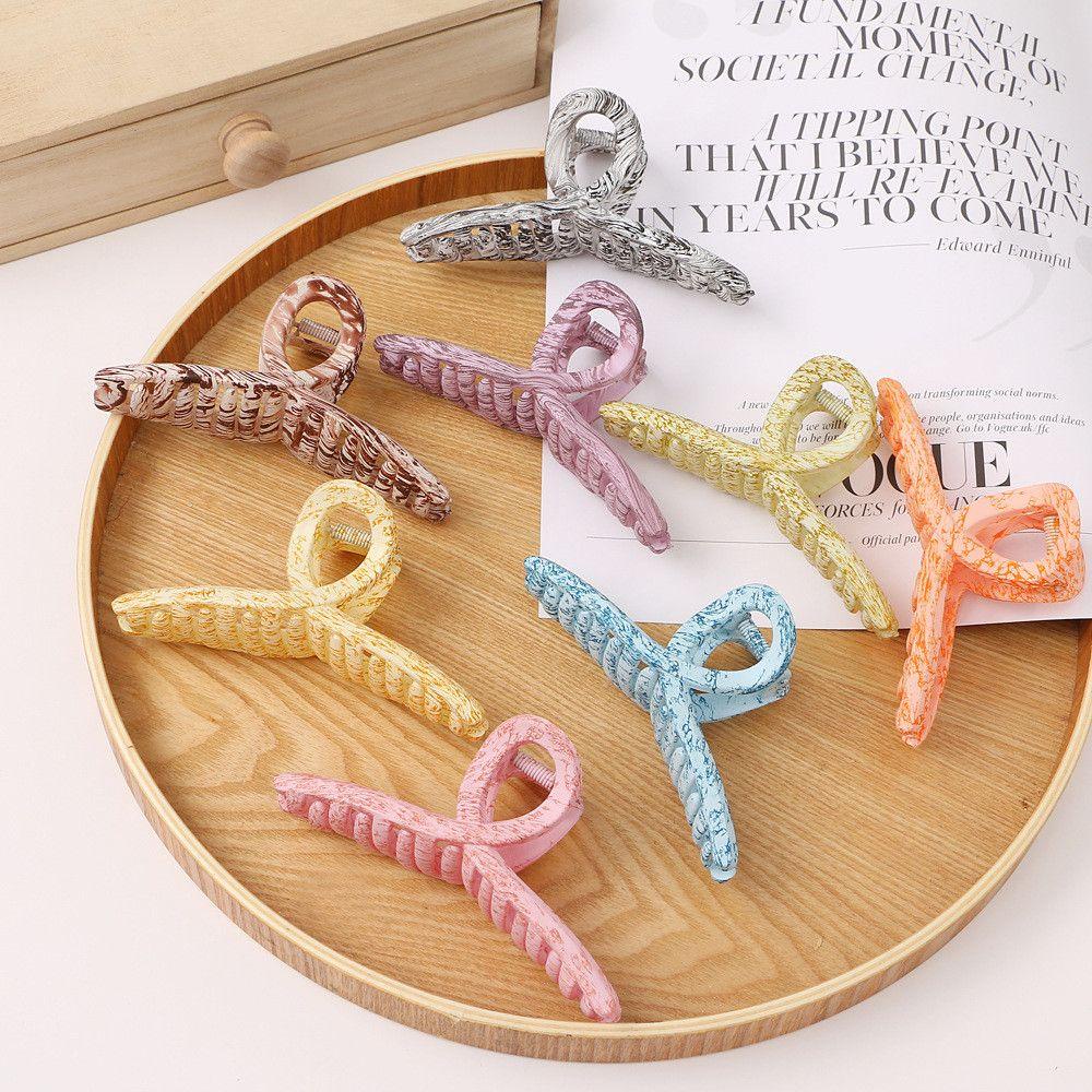 Kẹp Tóc Móng Vuốt Di Động Họa Tiết Mực In Không Trơn Thanh Lịch