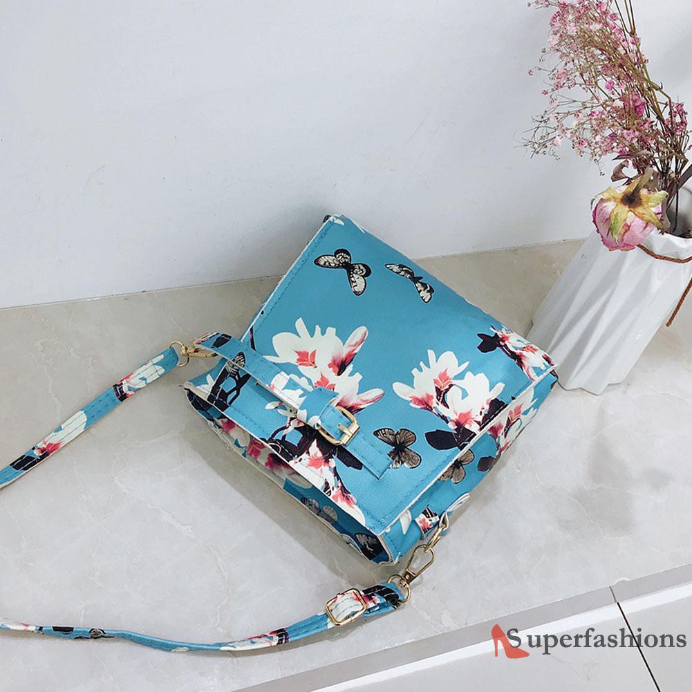 【Hot Sale】4pcs/set Shoulder Bags Clutch Women PU Leather Messenger Flower Print Bags