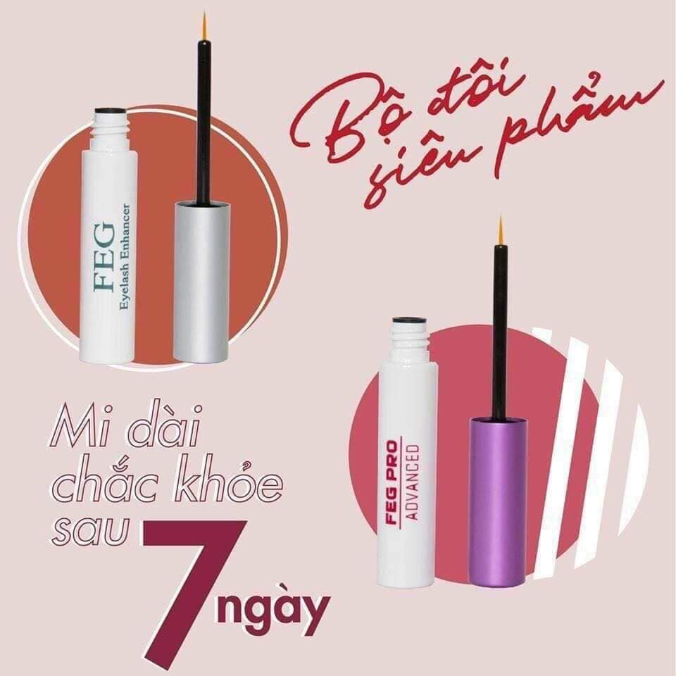 Bộ dưỡng mi FEG Eyelash Enhancer, Pro Advanced Dài mi, dày mi, cong mi Xuất xứ USA 3ml