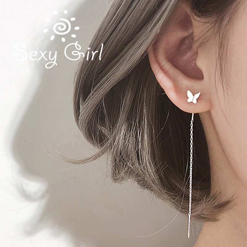 Khuyên Tai Dáng Dài Hình Bướm Phối Tua Rua Thời Trang Mới 2022 Cho Nữ