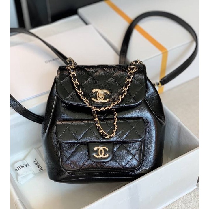 Balo Chanel rút 2 nắp duma backpack Da mịn đẹp fullbox size 24 | Shopee  Việt Nam