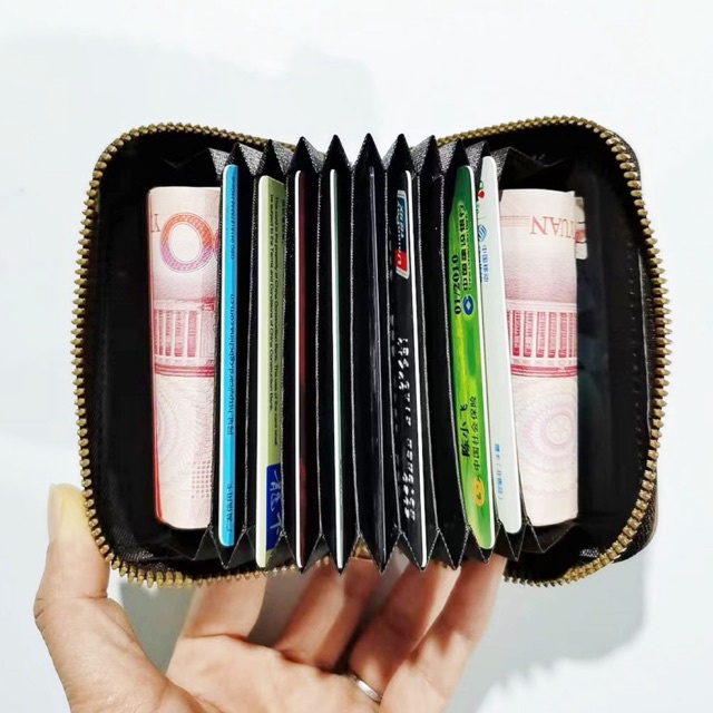 Túi đựng thẻ cầm tay mini thiết kế nhiều ngăn tiện dụng thời trang cho nam nữ