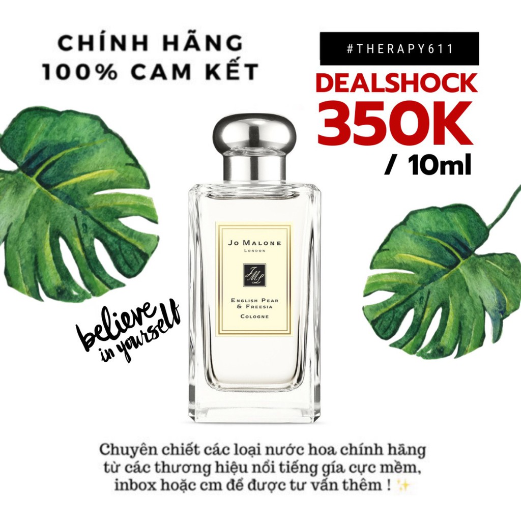 [𝗦𝗔𝗟𝗘]..::✨Nước hoa dùng thử Jo Malone English Pear & Freesia Test 10ml/20ml Spray / Chuẩn authentic✨::..