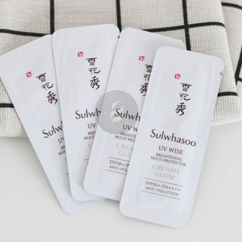 Sulwhasoo kem chống nâng bạch sâm Sulwhasoo UV Wise Brightening Multi Protector Milky Tone Up và Creamy Glow 1ml  Gói Sp