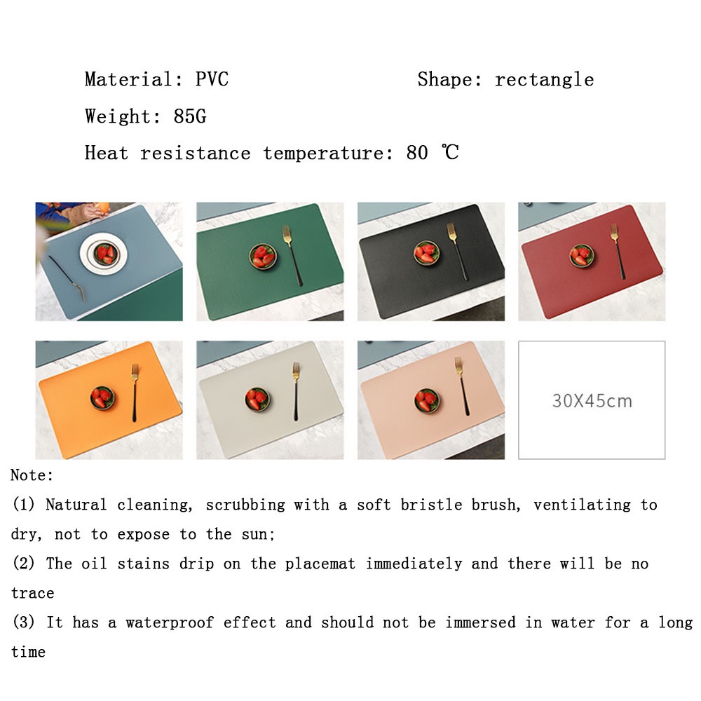 Epoch Tấm Lót Bàn Ăn Hình Chữ Nhật Chống Trượt Chống Thấm Nước / Dầu / Nhiệt Dễ Lau Chùi Nhiều Màu Sắc Phong Cách Bắc Âu