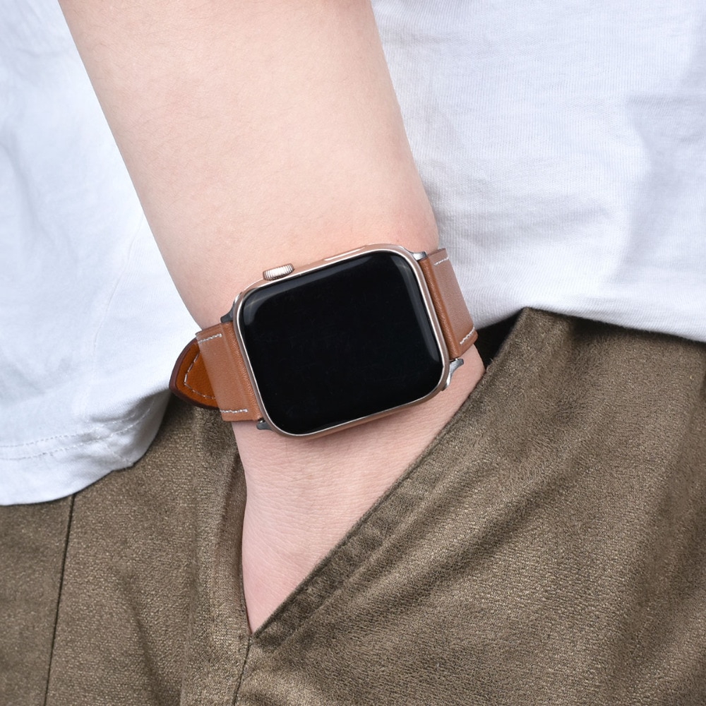 Dây Da Khóa Kim Loại Thay Thế Cho Đồng Hồ Apple 7 41mm 45mm 42mm / 38mm 3 2 1 iWatch SE 6 5 4 40mm 44mm