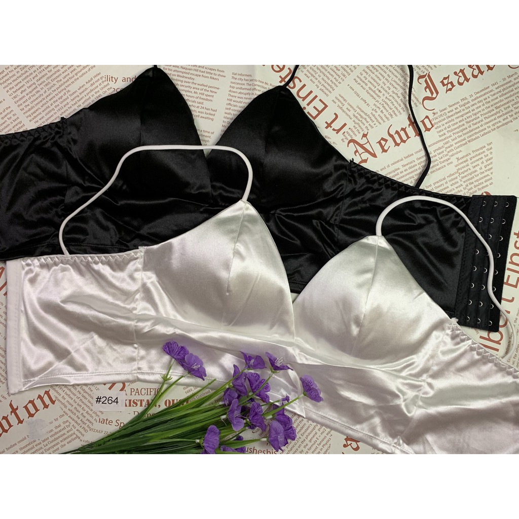 ÁO BRA LỤA PHI BÓNG 8 NẤC CÀI SIÊU SEXY 264