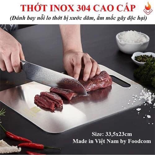 Thớt inox Kháng Khuẩn FOODCOM FC005 An Toàn Vệ Sinh