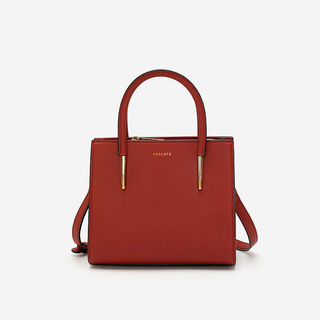 Vascara Túi Xách Công Sở Quai Đính Metallic SAT 0278 Đỏ Đậm