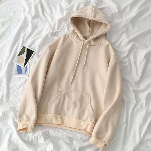 Áo khoác hoodie nỉ nữ trơn form rộng mùa Đông ulzzang Hàn Quốc giá rẻ