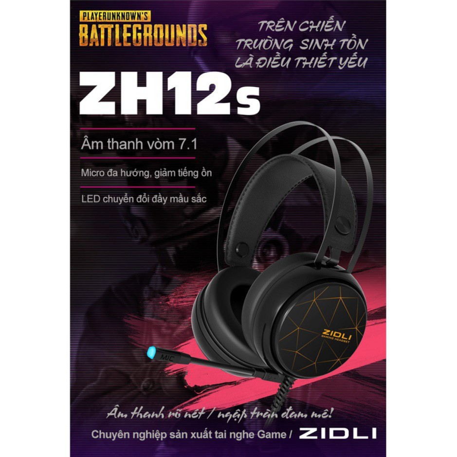 Tai nghe Zidli ZH12S âm thanh vòm 7.1 kết nối usb mic dài NEW 100%