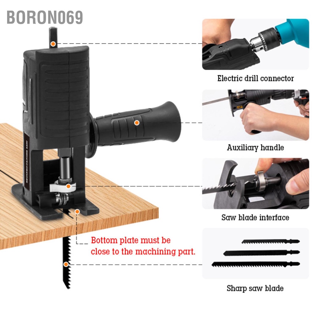 Máy cưa pittông dùng điện trong vườn Phụ kiện máy khoan cho chế biến gỗ Boron069