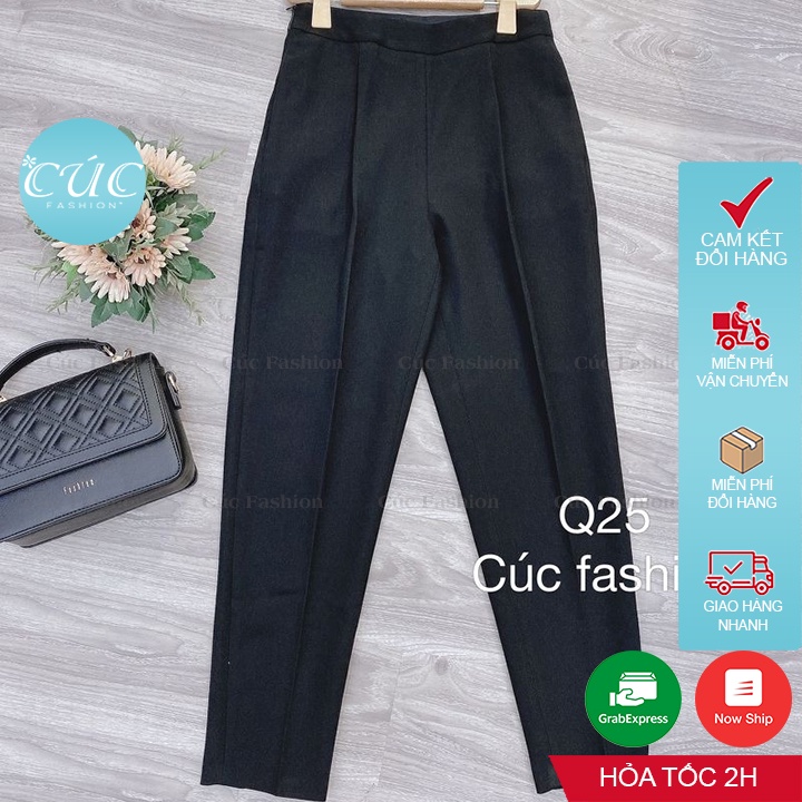 Quần baggy nữ Cúc Fashion quần begy cạp chun sau vải cao cấp công sở cạp cao dáng tay dài thời trang âu đi học Q25