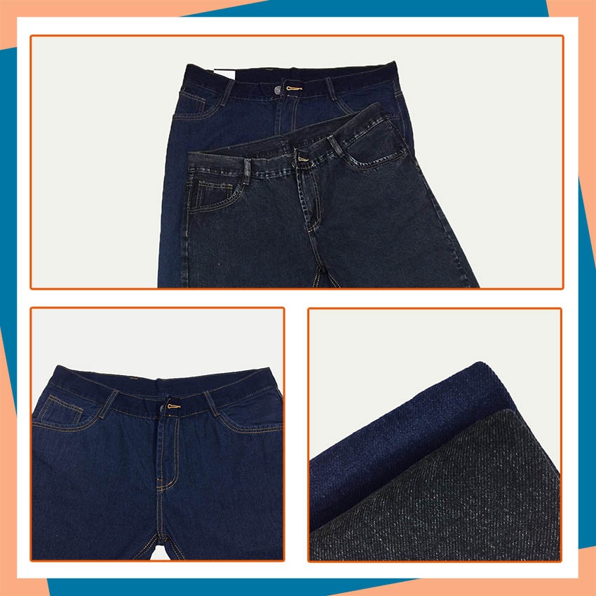 Quần jean BIG SIZE đến 110kg, quần bò dáng suông, chất jean tốt co giãn - NH Shop
