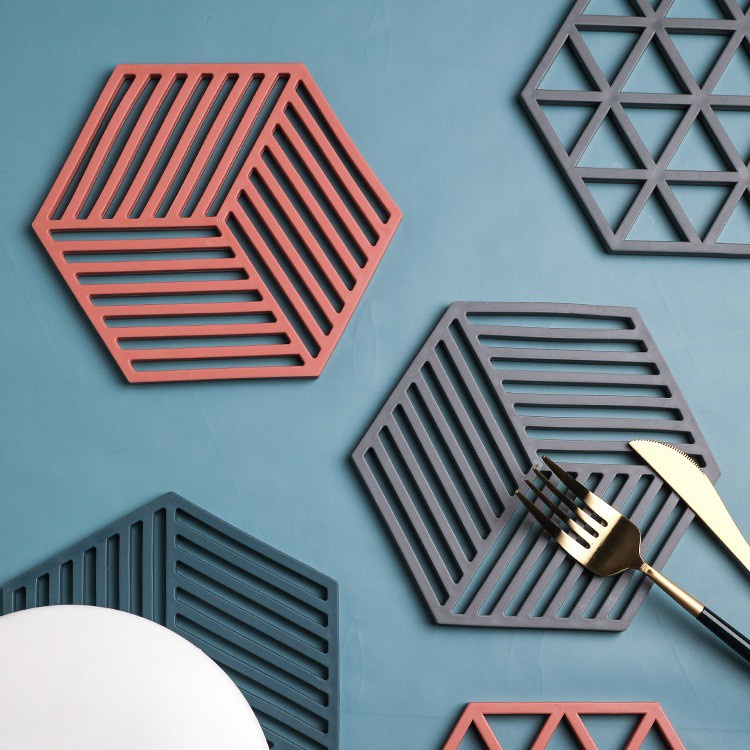 Miếng Lót Bát Đĩa Chống Trơn Trượt Hình Lục Giác , Đế Lót Nồi Cách Nhiệt Bằng Silicon 88294 Chợ Tốt Store