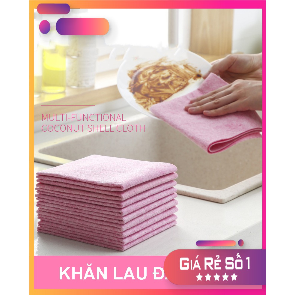 Set 2 Khăn Lau Xơ Dừa Siêu Rẻ  Đa Năng Siêu Thấm Hút Lau Chén Bát, Xoong Nồi Nhà Bếp