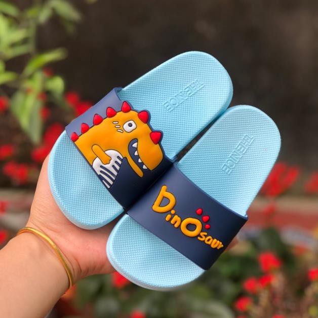 Dép trẻ em quai ngang khủng long  [ẢNH THẬT SHOP CHỤP 100%] , siêu mềm, chống trơn trượt cho bé trai, bé gái