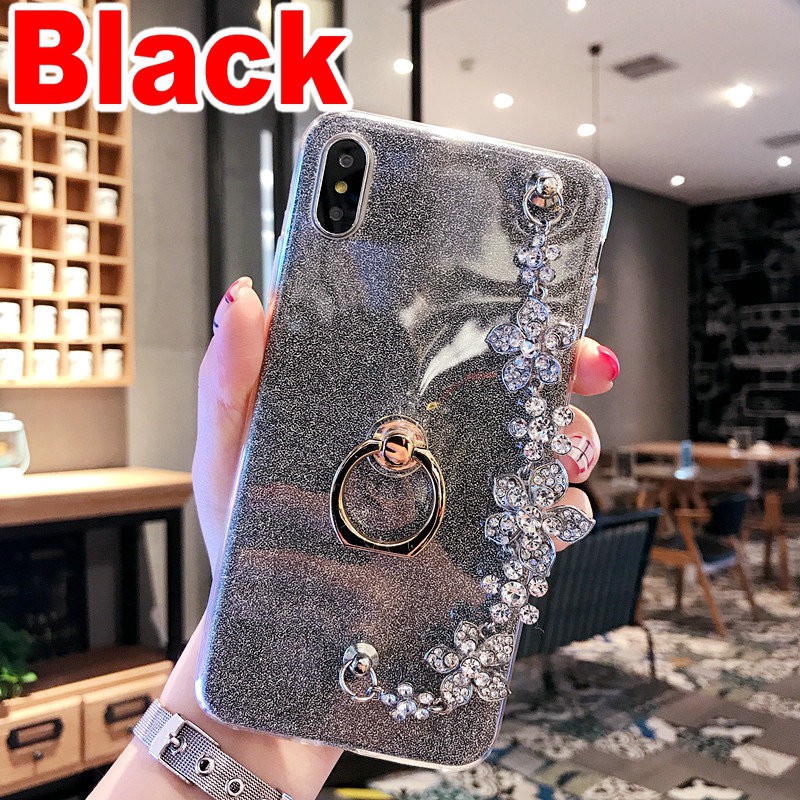 SX| Bling VIVO V17 Pro Y91C S1 Y12 Y15 Y17 V3 Max V5 V7 Plus V9 Glitter Soft Case Cover+Bracelet G