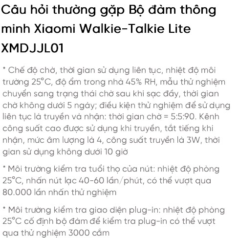 Bộ đàm thông minh Xiaomi Walkie-Talkie Lite XMDJJL01