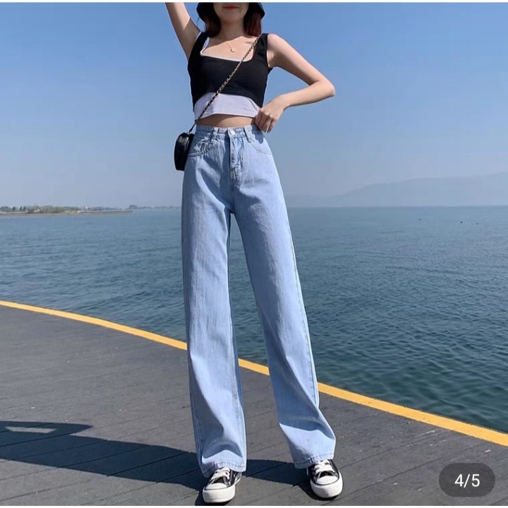 Quần bò jean nữ xuông ống rộng dáng vintage hót nhất 2022 jeanTH | BigBuy360 - bigbuy360.vn