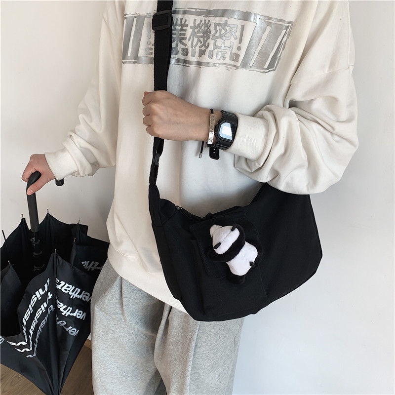 Túi Vải Canvas Đeo Chéo Phong Cách Nhật Bản Đơn Giản Dành Cho Học Sinh