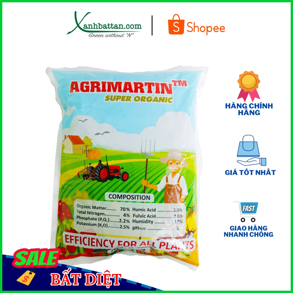 Phân Hữu Cơ Agrimartin Nhập Khẩu Từ Bỉ Túi 1 Kg