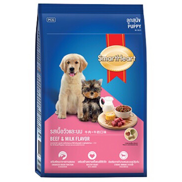 Smart Heart Puppy 400g - Thức ăn dành cho chó con vị thịt bò và sữa gói