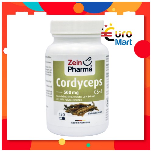 Đông Trùng Hạ Thảo ZeinPharma Cordyceps CS4 500mg 120 Viên Hàng Đức Cường Dương Bổ Khí, Bồi Bổ Cơ Thể