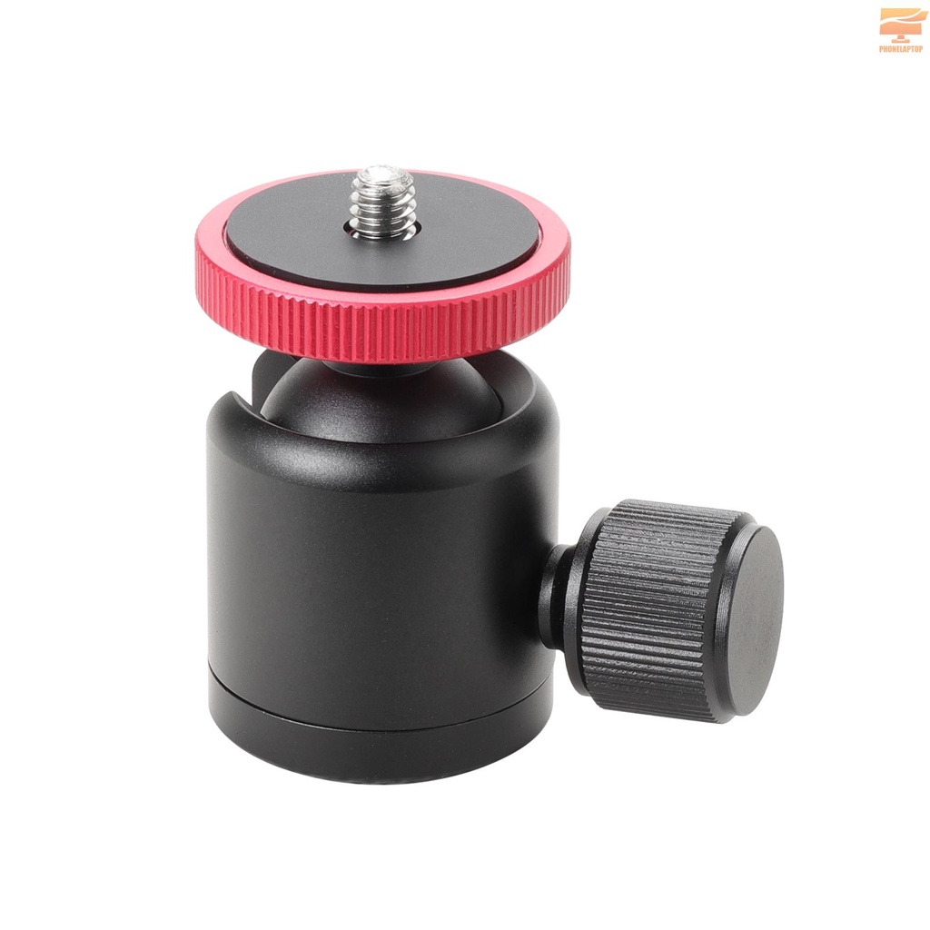 Aluminum Alloy Mini Ball Head Rotatable Ball Head Photography Accessory Replacement with 3/8 Inch Screw Hole 1/4 Inch Adapter Screw for Camera Camcorder Photography Light