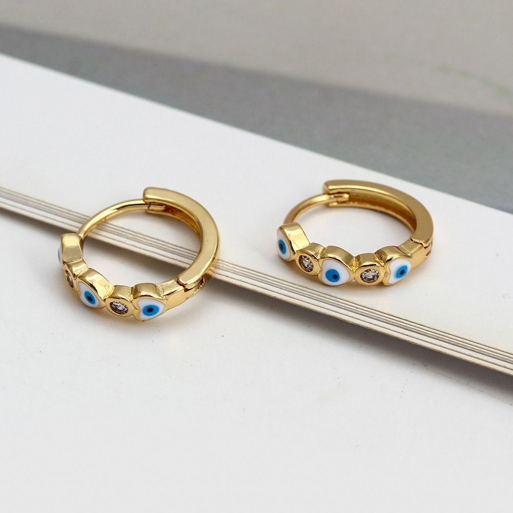 FORBETTER Khuyên Tai Tròn Mini Bằng Đồng Nhiều Màu Dễ Thương Phong Cách Hàn Quốc Cổ Điển Dành Cho Bạn Nữ