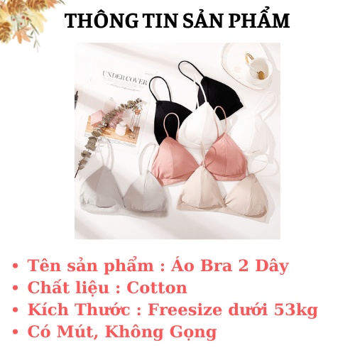 Áo Bra 2 Dây Mút Mỏng - Áo Ngực Không Gọng Chất Cotton Mát Mịn AMYBRA B812