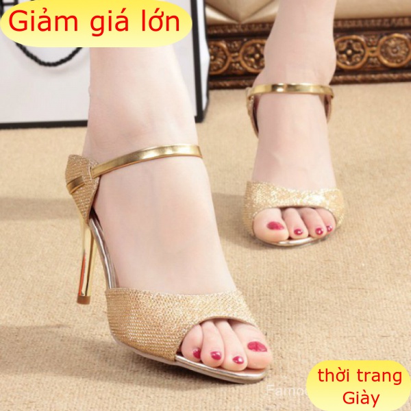 Giày Cao Gót 9cm Hở Mũi Thời Trang Gợi Cảm Cho Nữ