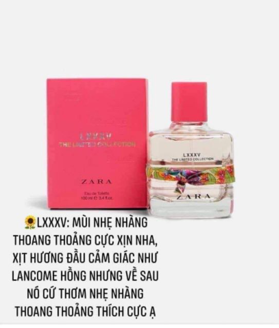 Zara lxxxv online perfume limited edition