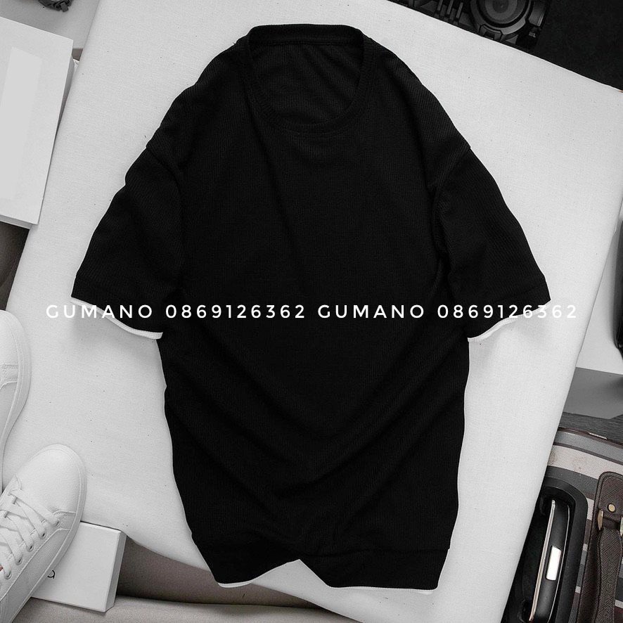 Áo thun nam phối tay vải xốp thông hơi dày dặn cao cấp