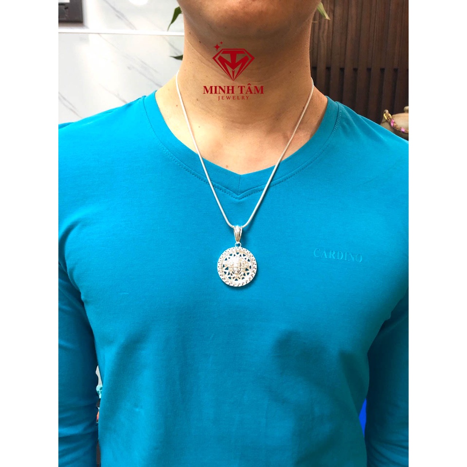 Mặt dây chuyền Versac bạc ta cho nam, Bộ dây chuyền bạc nam mặt Versac chất liệu bạc ta-Minh Tâm Jewelry