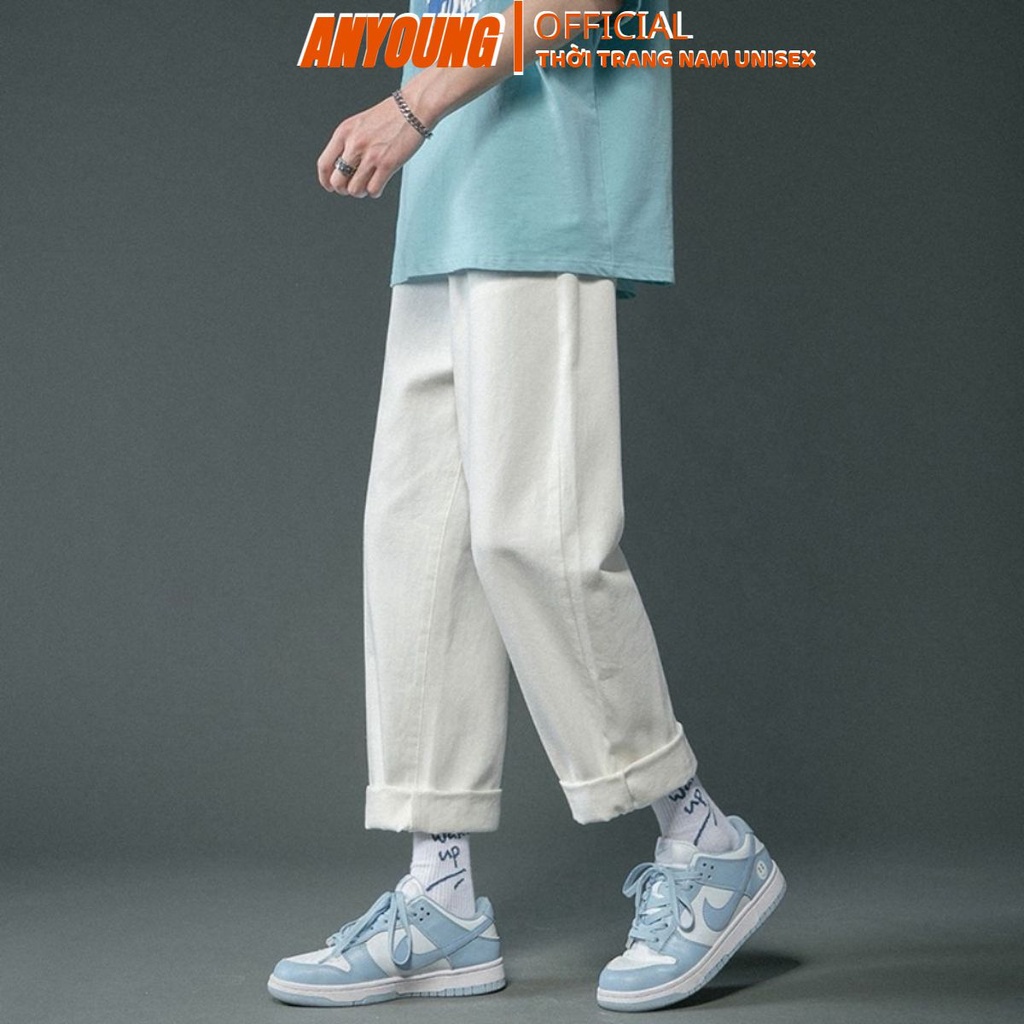 Quần Jean Baggy Nam Anyoung Quần Bò Nam Dáng Suông  Cao Cấp Không Nhăn Không Phai Màu Hottrend Hàn Quốc 2023 QD08