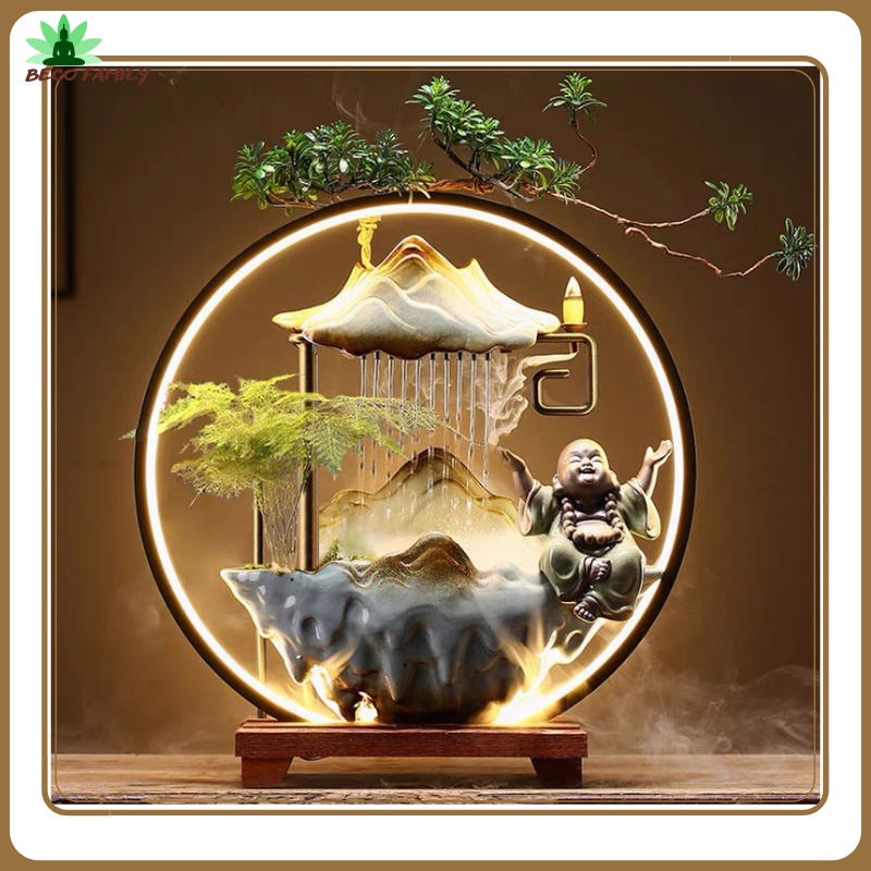 -Thác khói trầm hương nhiều mẫu phong thủy cao cấp có đèn LED trang trí gia đình decor phòng, để bàn tiếp khách