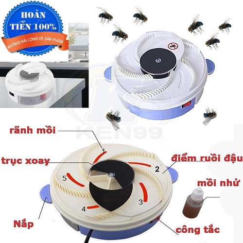Máy bắt ruồi tự động thông minh cao cấp,an toàn - Tự động - vệ sinh 👉𝑩𝑨̉𝑶 Đ𝑨̉𝑴 𝑯𝑰𝑬̣̂𝑼 𝑸𝑼𝑨̉ 100%