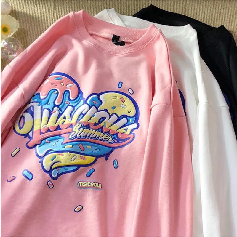 NRVP Áo Thun Nữ Dài Tay Cổ Tròn Thời Trang Hàn