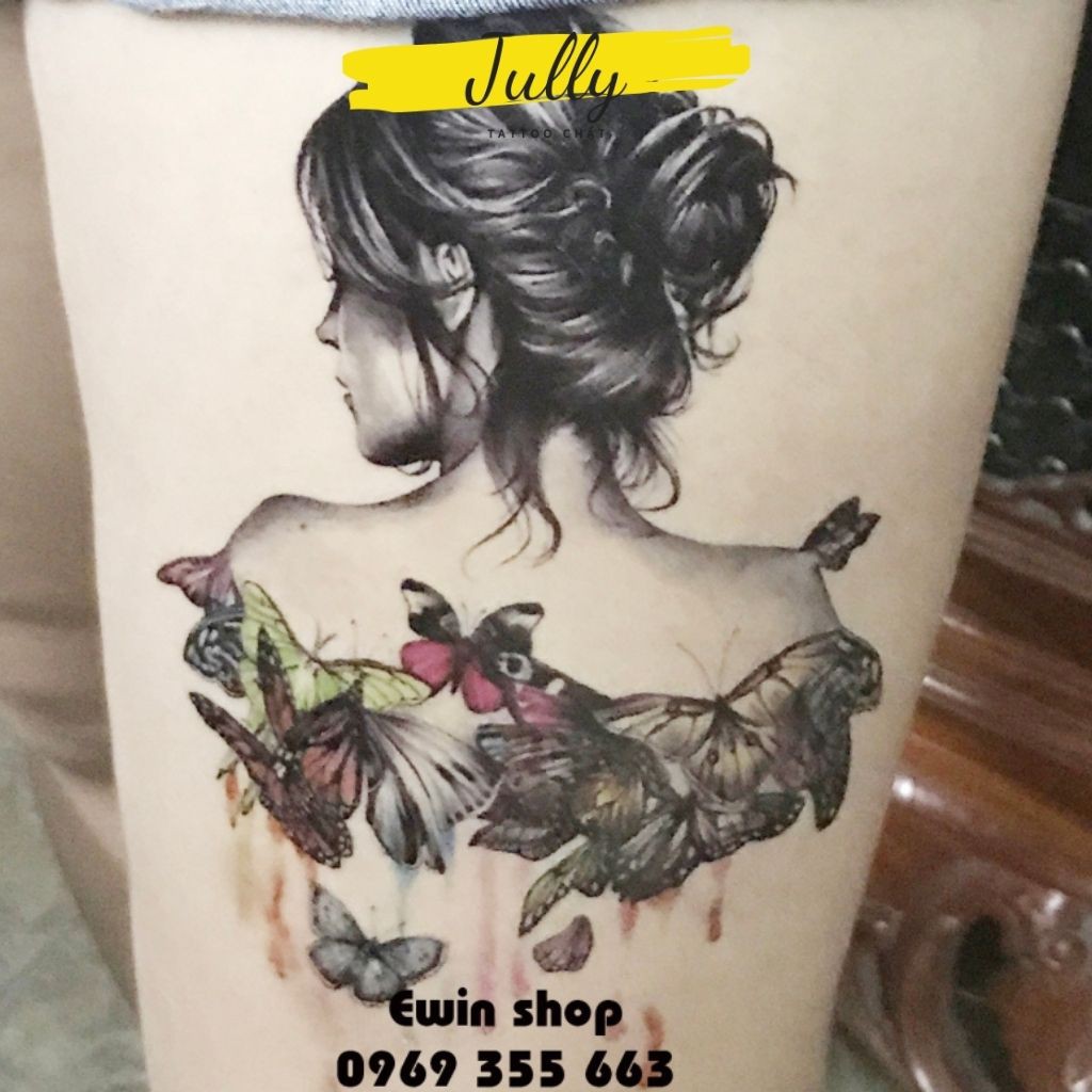 Hình xăm dán cô gái thu hút huyền bí JULLY Tattoo, xăm tạm thời 15 ngày chống nước an toàn bền đẹp