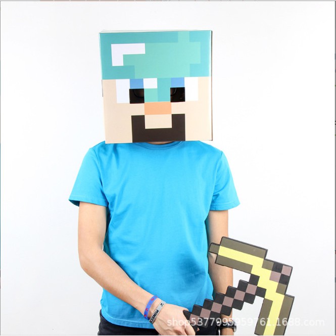 Đầu hóa trang Steve kim cương nhân vật Minecraft cực ngầu