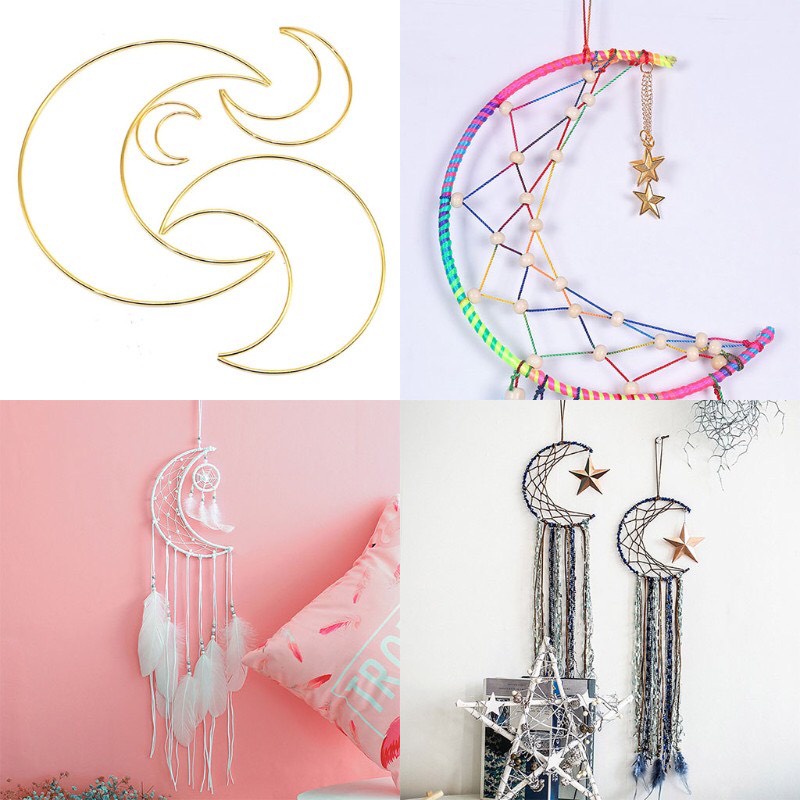 Vòng sắt hình mặt trăng làm Dreamcatcher