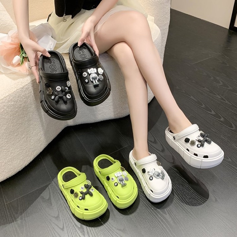 Dép sục croos siêu nhẹ tăng chiều cao 4cm nhiều hình dán sticker mã số 9008