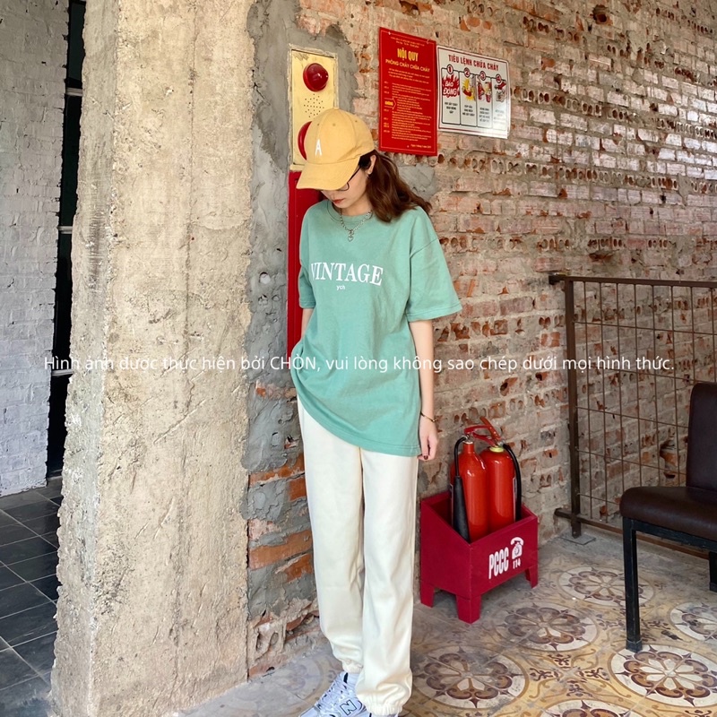 Áo thun 3158 MÀU XANH hàng loại 1 chất dày dặn Cotton Unisex CHÒN CLOTHING