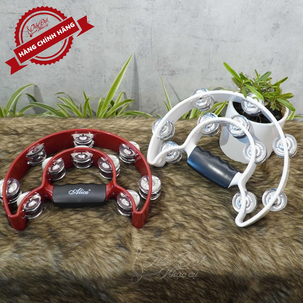Trống Lắc, Trống Gõ Tambourine Loại Tròn - Khuyết Chất Liệu Nhựa Xi Inox Cao Cấp
