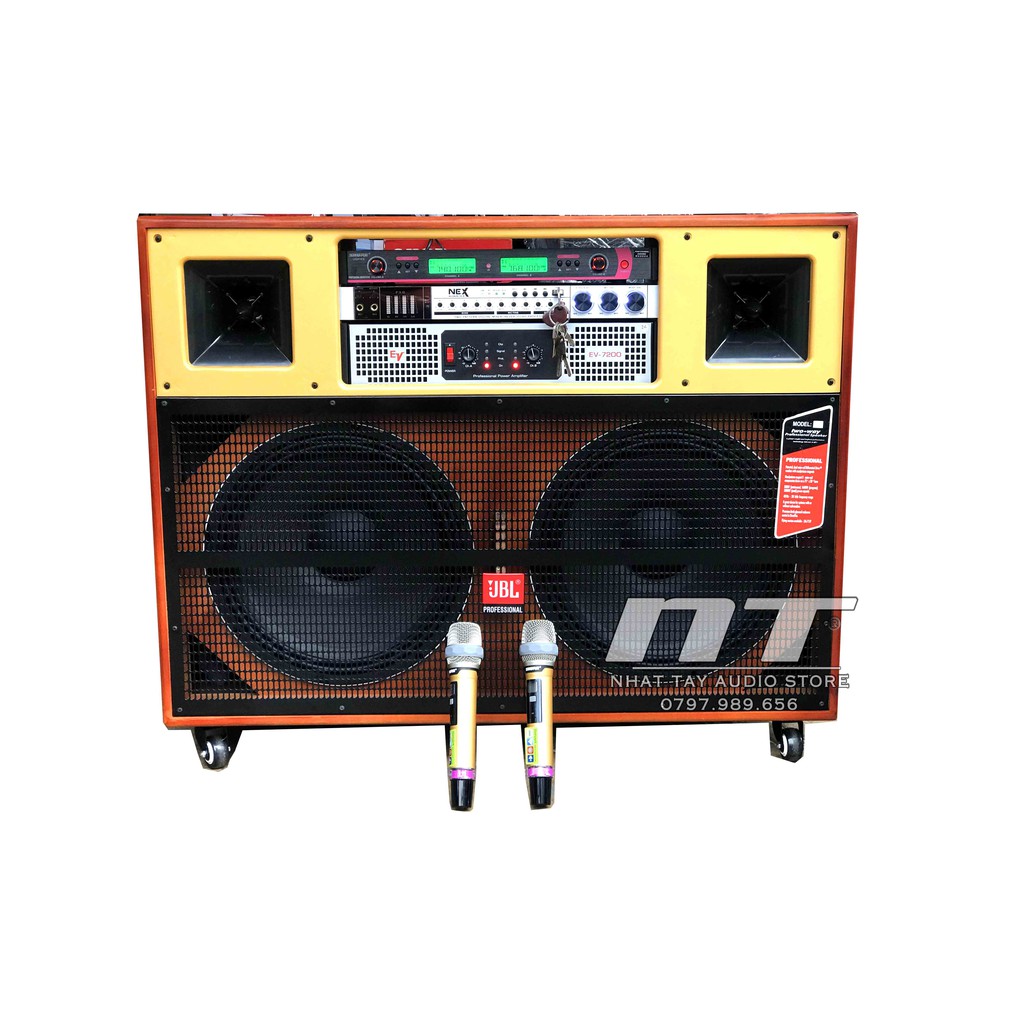 Dàn karaoke gia đình giá rẻ cao cấp - Loa kéo điện công suất lớn JBL 1004 - Thùng loa di động bass 40 đôi [ 4 tấc đôi ]