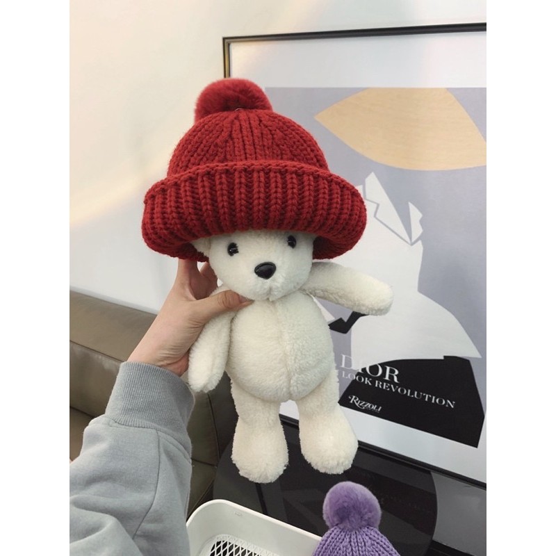 Mũ len cục bông tháo rời CHENCHENMA