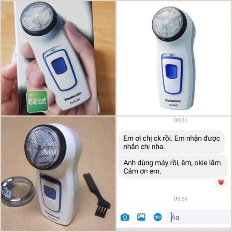 Máy cạo râu Panasonic ES 6500P Nhật bản nội địa chạy Pin, lưỡi dao sắc bén chạy êm
