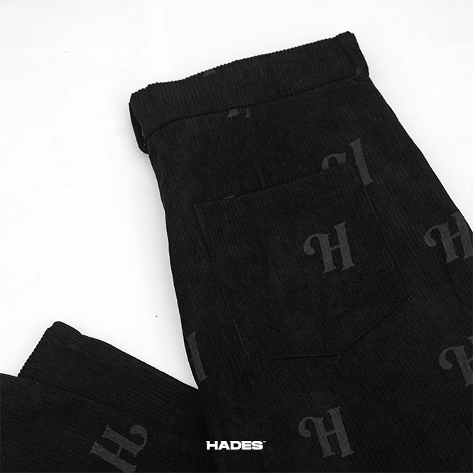 Quần Dài Unisex H BLACK Corduroy HADES Brand Chính Hãng